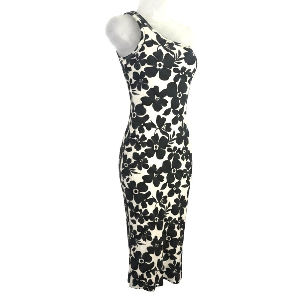 Volcom Coco Ho Black And  White Floral Asymmetrical Dress‎ Sz XS (US 0-2)